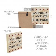 89733-My-Country-America-Land-Of-The-Free-w-Red-Stars-MDF-Block-Sign-6x6x1-image-6