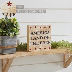 89733-My-Country-America-Land-Of-The-Free-w-Red-Stars-MDF-Block-Sign-6x6x1-image-7