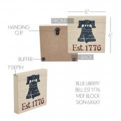89734-My-Country-Blue-Liberty-Bell-Est-1776-MDF-Block-Sign-6x6x1-image-6
