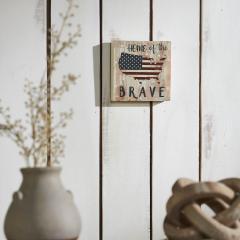 89739-My-Country-Home-Of-The-Brave-American-Flag-On-Map-MDF-Block-Sign-6x6x1-image-2