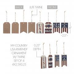89761-My-Country-USA-RWB-MDF-Ornament-w-Twine-Set-of-4-4x2.5x0.25-image-5