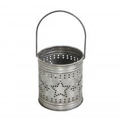 89762-Votive-Candle-Holder-w-Punched-Stars-Band-Black-Zinc-Iron-3.75x3.25x3.25-image-2
