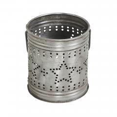89762-Votive-Candle-Holder-w-Punched-Stars-Band-Black-Zinc-Iron-3.75x3.25x3.25-image-3