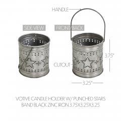 89762-Votive-Candle-Holder-w-Punched-Stars-Band-Black-Zinc-Iron-3.75x3.25x3.25-image-6