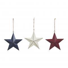 89766-Painted-Metal-RWB-Stars-Ornament-Set-of-3-Colors-6x6x1-image-2