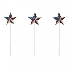 89769-Painted-Metal-American-Flag-Theme-Star-on-Pick-Set-of-3-12x3.5-image-2
