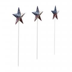 89769-Painted-Metal-American-Flag-Theme-Star-on-Pick-Set-of-3-12x3.5-image-4