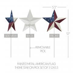 89770-Painted-Metal-American-Flag-Theme-Star-on-Pick-Set-of-3-12x5.5-image-5