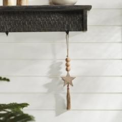 Natural Beads Star & Tassel Ornament 10x3