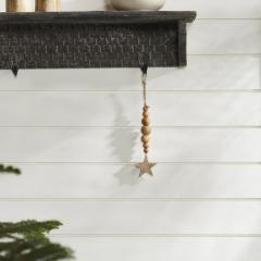 Natural Beads & Star Ornament 6x2