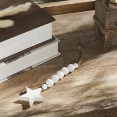 White Beads & Star Ornament 6x2