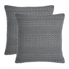 85108-Waffle-Weave-Dark-Grey-Pillow-Cover-Set-of-2-24Lx24W-image-3