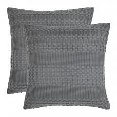 85109-Waffle-Weave-Dark-Grey-Euro-Sham-Set-of-2-26Lx26W-image-3