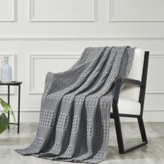 85111-Waffle-Weave-Dark-Grey-Throw-60Lx50W-image-1
