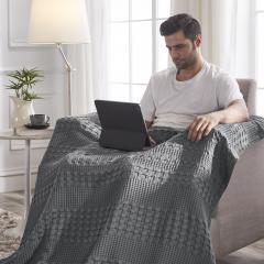 85111-Waffle-Weave-Dark-Grey-Throw-60Lx50W-image-4