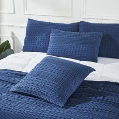 85124-Waffle-Weave-Navy-Blue-Pillow-Cover-Set-of-2-24Lx24W-image-2