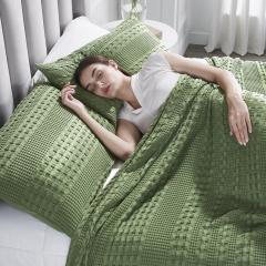 85128-Waffle-Weave-Olive-Green-Standard-Sham-Set-of-2-26Lx20W-image-2