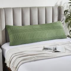 VHC Brands Waffle Weave Olive Green Body Pillow Cover, 20x54 - Boho Farmhouse Decorative Throw Pillow Sham