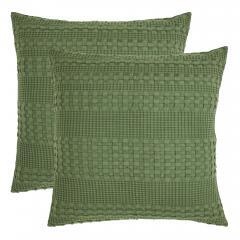 85132-Waffle-Weave-Olive-Green-Pillow-Cover-Set-of-2-24Lx24W-image-3
