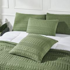 85133-Waffle-Weave-Olive-Green-Euro-Sham-Set-of-2-26Lx26W-image-2