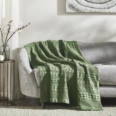 85135-Waffle-Weave-Olive-Green-Throw-60Lx50W-image-3