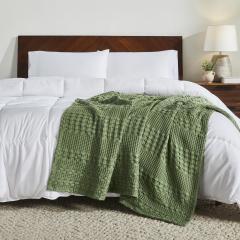 85135-Waffle-Weave-Olive-Green-Throw-60Lx50W-image-4