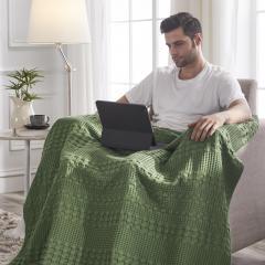 85135-Waffle-Weave-Olive-Green-Throw-60Lx50W-image-5