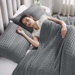85104-Waffle-Weave-Dark-Grey-Standard-Sham-Set-of-2-26Lx20W-image-2