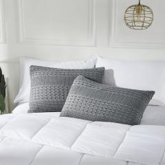 85104-Waffle-Weave-Dark-Grey-Standard-Sham-Set-of-2-26Lx20W-image-3