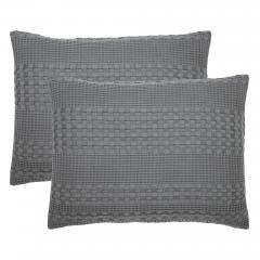 85104-Waffle-Weave-Dark-Grey-Standard-Sham-Set-of-2-26Lx20W-image-4