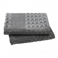 85105-Waffle-Weave-Dark-Grey-Queen-Sham-Set-of-2-30Lx20W-image-5