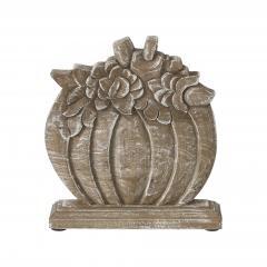 89782-Floral-Crown-Carved-Wooden-Pumpkin-8.5x8x2-image-2