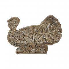 89785-Harvest-Leaf-Carved-Wooden-Turkey-10x14x2-image-2