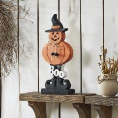Boo Wooden Jack-O-Lantern 15.5x7.25x2