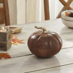 Heirloom Wooden Pumpkin Chestnut 6.5x7x7