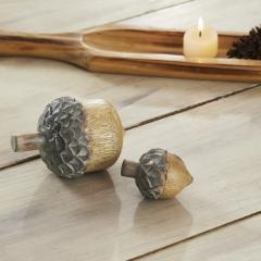 Wooden Acorn Set of 2 - 2.75 and 4.5 inch