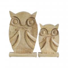 89819-Wooden-Owl-Natural-Set-of-2-9.75-and-13.25-inch-image-2