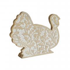 89820-White-Wash-Wooden-Harvest-Leaf-Carved-Turkey-11.5x13.5x2.5-image-4