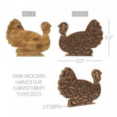 89821-Dark-Wooden-Harvest-Leaf-Carved-Turkey-11.5x13.5x2.5-image-5