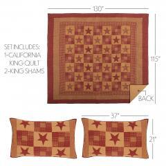 90161-Ninepatch-Star-California-King-Quilt-Set-1-Quilt-130Wx115L-w-2-Shams-21x37-5pc-Bundle-Quilt-Shams-Pillow-Cases-image-7