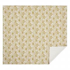 90177-Dorset-Gold-Floral-King-Quilt-105Wx95L-8pc-Bundle-Quilt-Euro-Shams-Bed-Skirt-Shams-Pillow-Cases-image-2