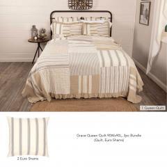 Grace Queen Quilt 90Wx90L 3pc Bundle (Quilt, Euro Shams)