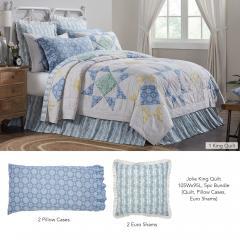 Jolie King Quilt 105Wx95L 5pc Bundle (Quilt, Pillow Cases, Euro Shams)