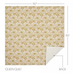 90199-Dorset-Gold-Floral-Queen-Quilt-90Wx90L-8pc-Bundle-Quilt-Pillow-Cases-Euro-Shams-Bed-Skirt-Shams-image-9