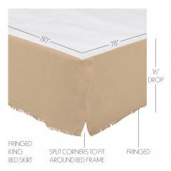 90211-Burlap-Vintage-Fringed-King-Bed-Skirt-78x80x16-3pc-Bundle-Bed-Skirt-Pillow-Cases-image-4