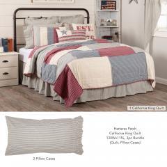 Hatteras Patch California King Quilt 130Wx115L 3pc Bundle (Quilt, Pillow Cases)