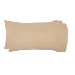 90151-Burlap-Vintage-King-Pillow-Case-w-Fringed-Ruffle-Set-21x40-Bundle-2-Pillow-Case-Sets-image-2
