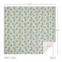 90250-Dorset-Green-Floral-King-Quilt-105Wx95L-8pc-Bundle-Quilt-Bed-Skirt-Pillow-Cases-Shams-Euro-Shams-image-9