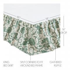 90250-Dorset-Green-Floral-King-Quilt-105Wx95L-8pc-Bundle-Quilt-Bed-Skirt-Pillow-Cases-Shams-Euro-Shams-image-10