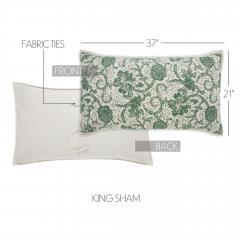 90250-Dorset-Green-Floral-King-Quilt-105Wx95L-8pc-Bundle-Quilt-Bed-Skirt-Pillow-Cases-Shams-Euro-Shams-image-12